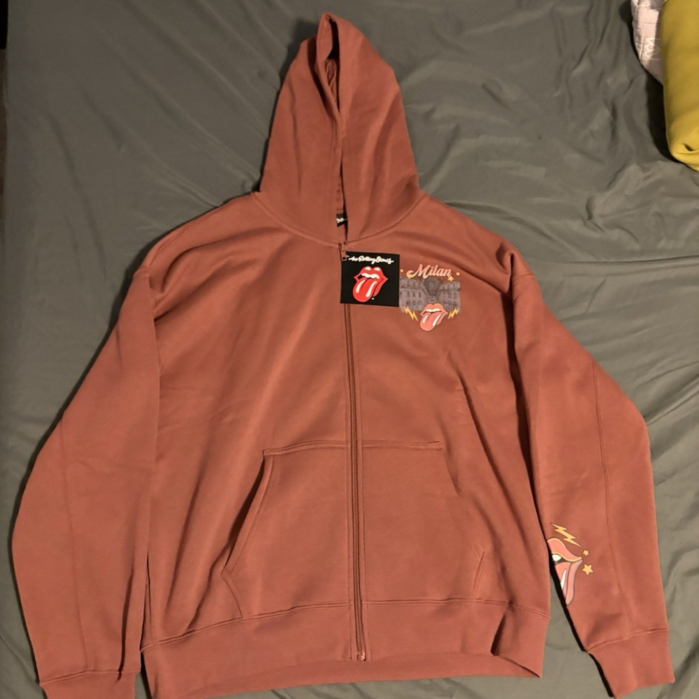 Rolling Stones Milano Brown Zip-Up Hoodie